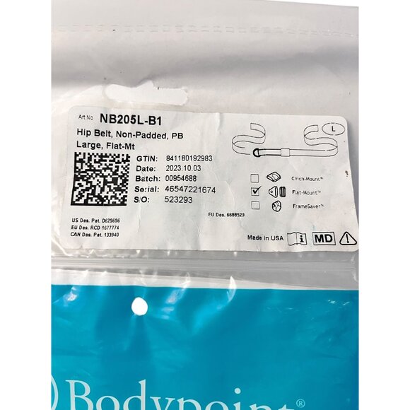 Bodypoint Wheelchair Pelvic Support Belt Large NB205L-B1 Flat Mount Non-Padded - Picture 4 of 4